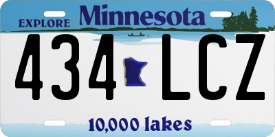MN license plate 434LCZ