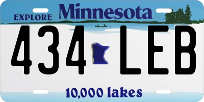 MN license plate 434LEB