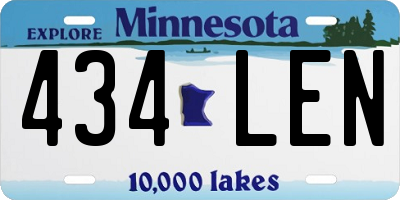 MN license plate 434LEN