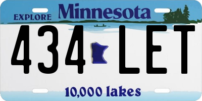 MN license plate 434LET