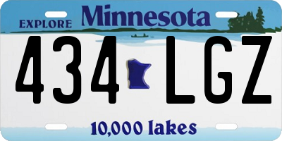MN license plate 434LGZ