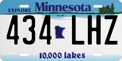 MN license plate 434LHZ