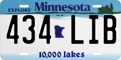 MN license plate 434LIB