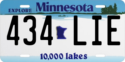 MN license plate 434LIE