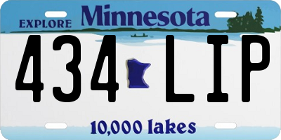 MN license plate 434LIP