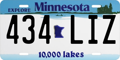 MN license plate 434LIZ