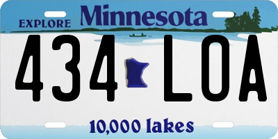 MN license plate 434LOA