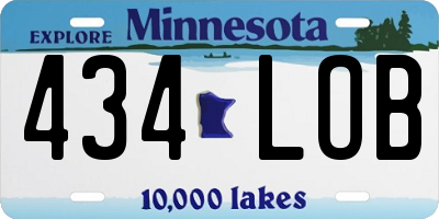 MN license plate 434LOB