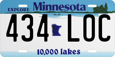 MN license plate 434LOC