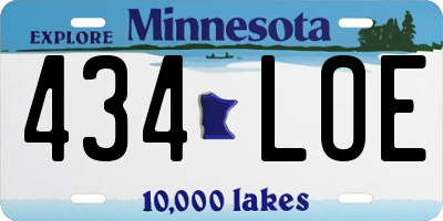 MN license plate 434LOE