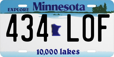 MN license plate 434LOF