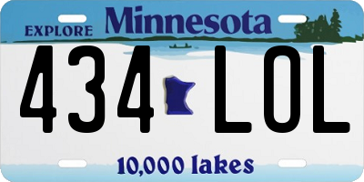 MN license plate 434LOL