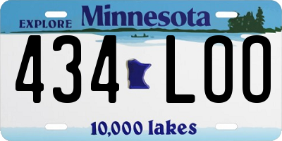 MN license plate 434LOO