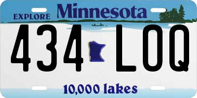 MN license plate 434LOQ