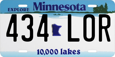MN license plate 434LOR
