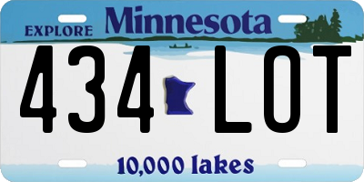MN license plate 434LOT