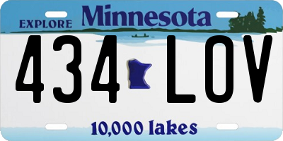 MN license plate 434LOV