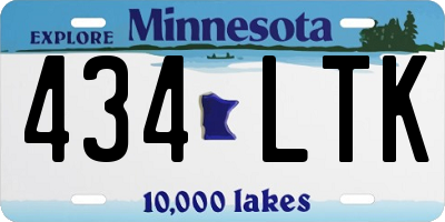 MN license plate 434LTK