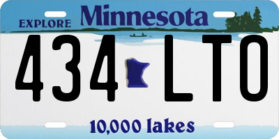 MN license plate 434LTO