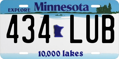 MN license plate 434LUB