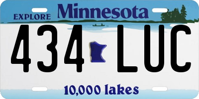 MN license plate 434LUC
