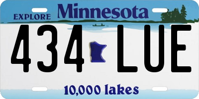 MN license plate 434LUE