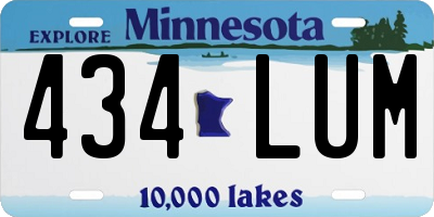 MN license plate 434LUM