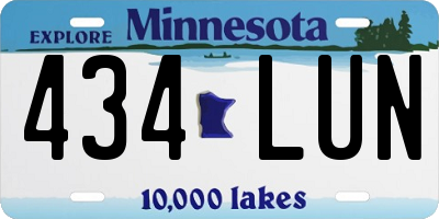 MN license plate 434LUN