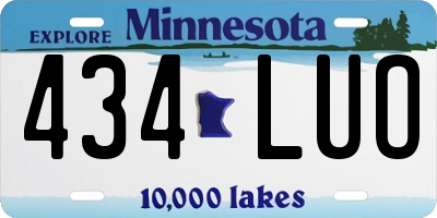 MN license plate 434LUO