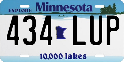 MN license plate 434LUP