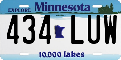 MN license plate 434LUW