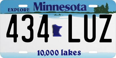 MN license plate 434LUZ