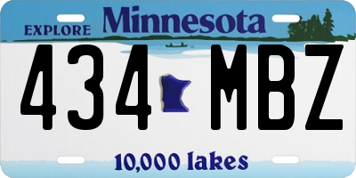 MN license plate 434MBZ