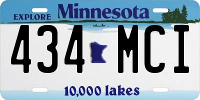 MN license plate 434MCI