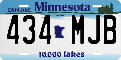 MN license plate 434MJB