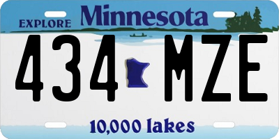 MN license plate 434MZE