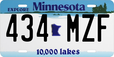 MN license plate 434MZF