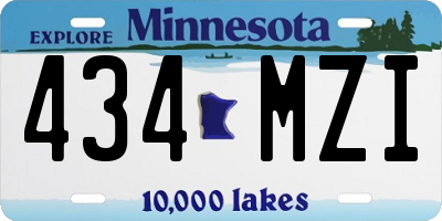 MN license plate 434MZI