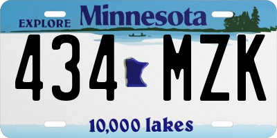 MN license plate 434MZK