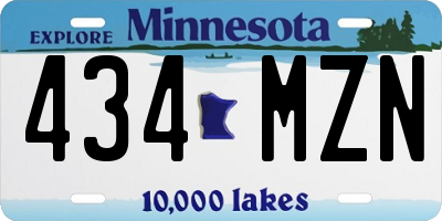 MN license plate 434MZN