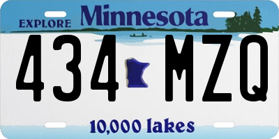 MN license plate 434MZQ