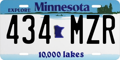 MN license plate 434MZR