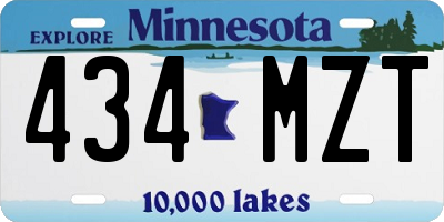 MN license plate 434MZT