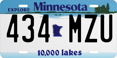 MN license plate 434MZU