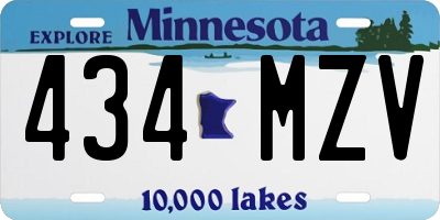 MN license plate 434MZV