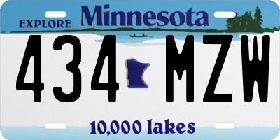 MN license plate 434MZW