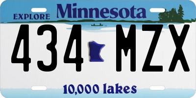 MN license plate 434MZX