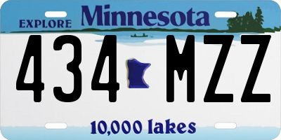 MN license plate 434MZZ