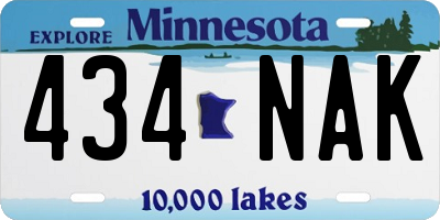 MN license plate 434NAK