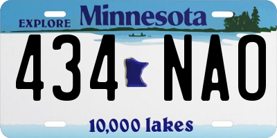 MN license plate 434NAO